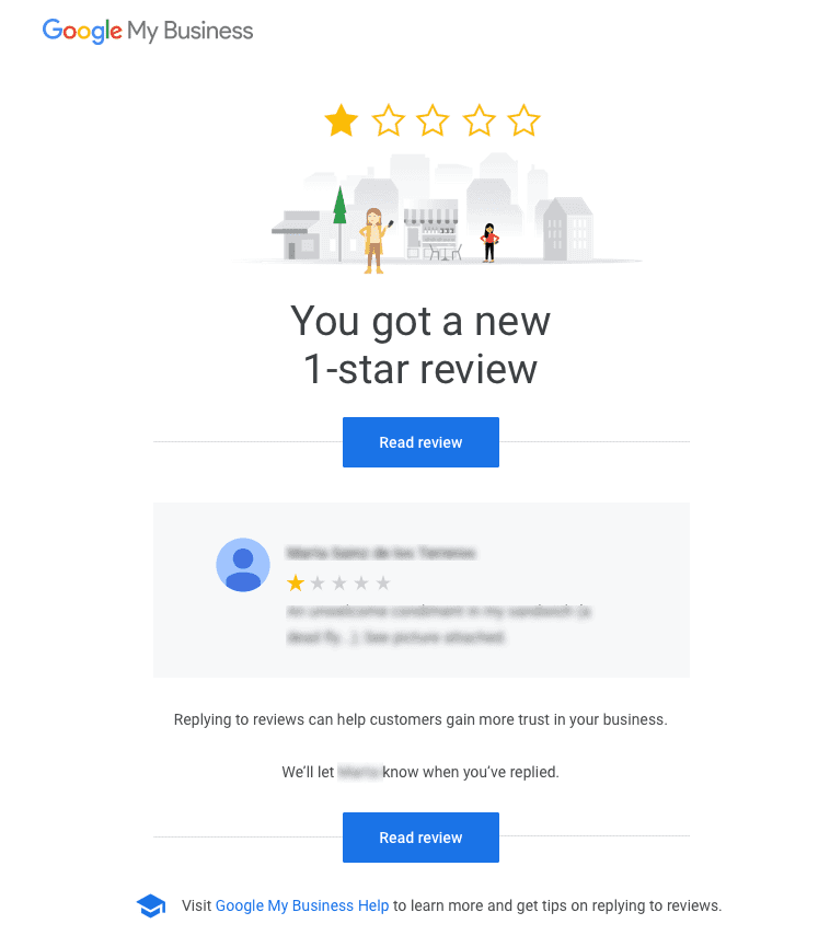 1 star google review