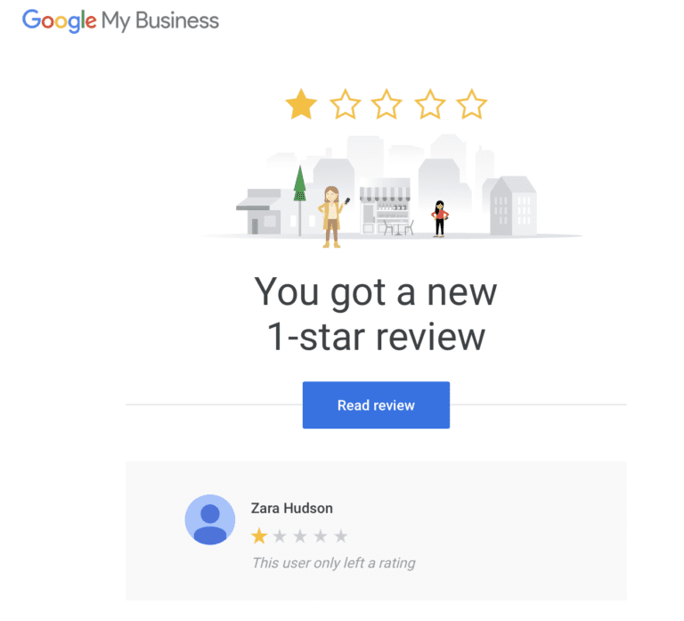 1 star google review email