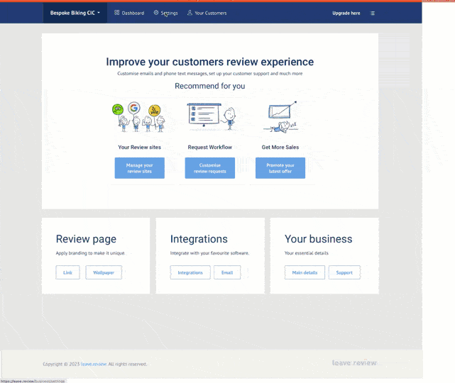 Upsell to customers after they leave a review Upsell to customers after they leave a review